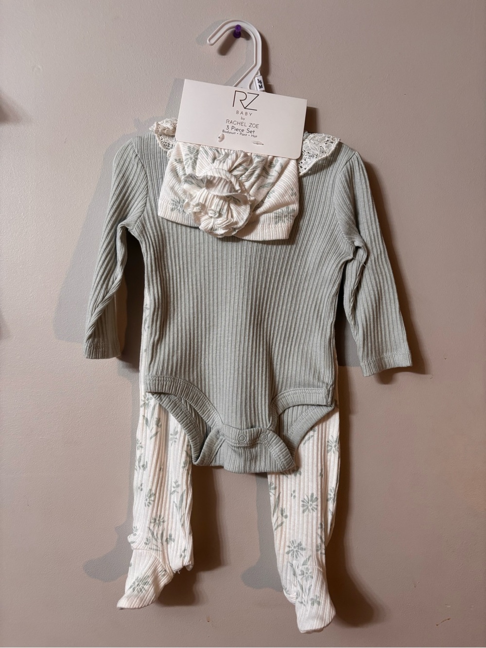 Rachel Zoe Baby 3 Piece Floral Outfit Set 3-6M NWT